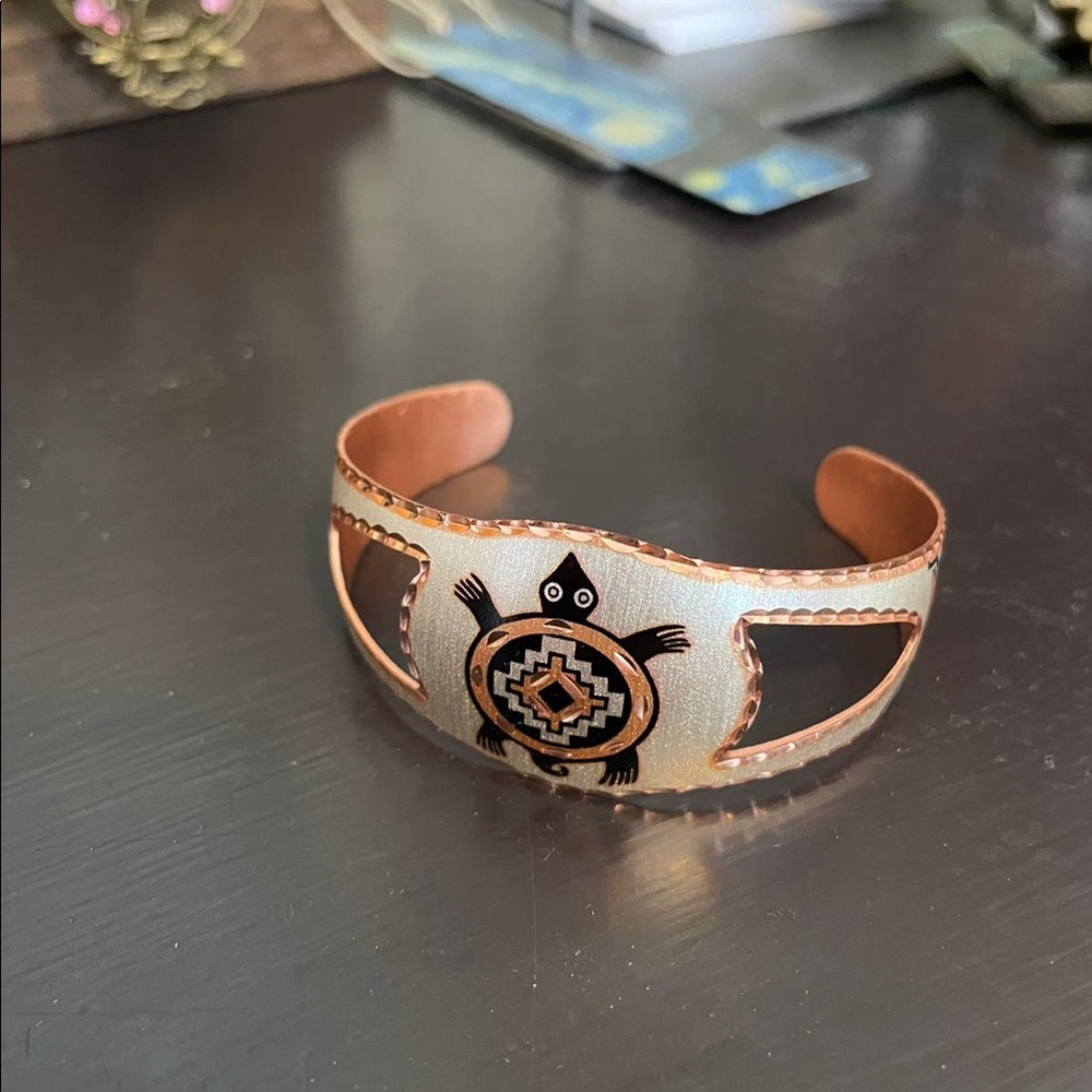 Copper bracelet with turtle